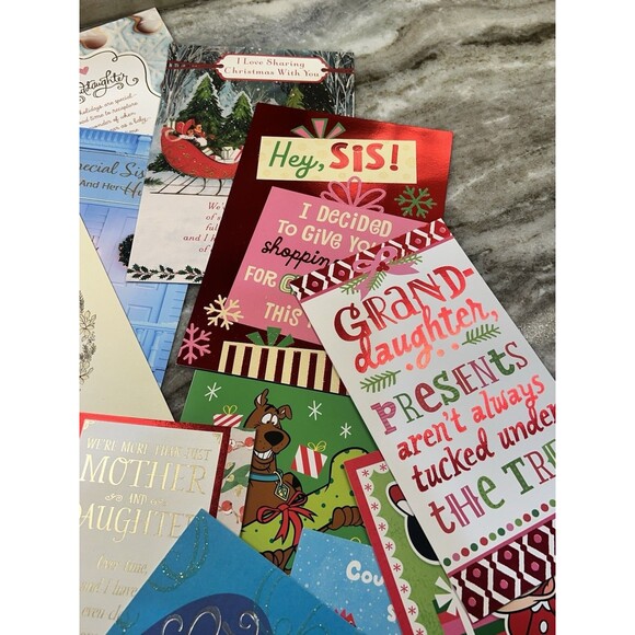 Lot Of 20 Christmas Cards Hallmark Random Family No Duplicates With Envelopes - Picture 5 of 9